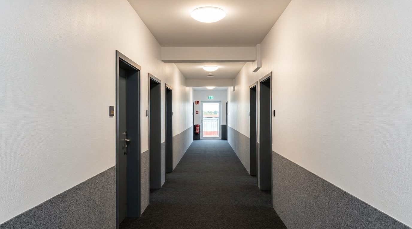 Heller Flur im Aparthotel